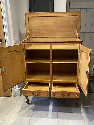 £205 • Buy Fabulous Large Ornate French Oak Carved Cocktail Drinks Cabinet Sideboard
