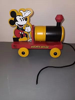 Fossil Disney Mickey Mouse Watch Display Holder Wooden Toy Train  • $25