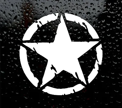 2 X MILITARY STAR DECAL LOGO FOR CAR VAN LAPTOP VINYL STICKER US MARINE GRUNGE • £2.99