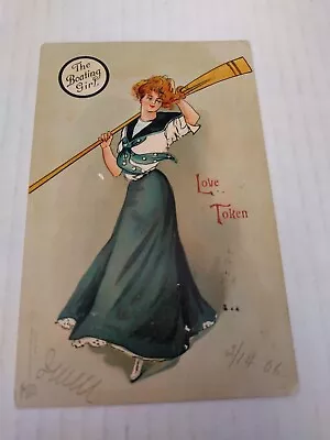 Vintage 1906 Postcard International Publishing Co. The Boating Girl Rare • $18.50