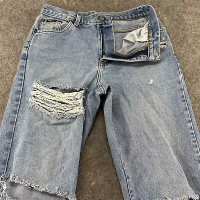 VINTAGE DKNY Jeans Womens 10 Blue Straight Distressed Light Wash USA Made 90s • $14.95