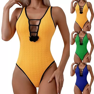 Bikini Bottoms Swimwear Suit Women V One Control Pieces Bathing Tummy Ruched • $38.57