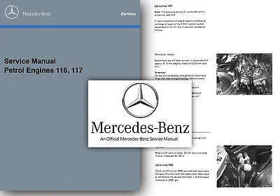 Mercedes M116 M117 Service Manual R107 W126 380 500 SL SLC SE SEC SEL Workshop • $12.27