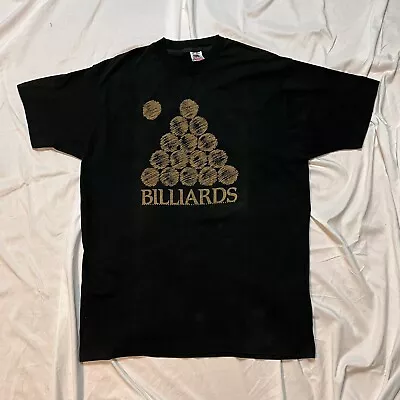 Vintage VTG 90s Billiards Pool Ball Tshirt Size XL Black Single Stitch USA Made • $14