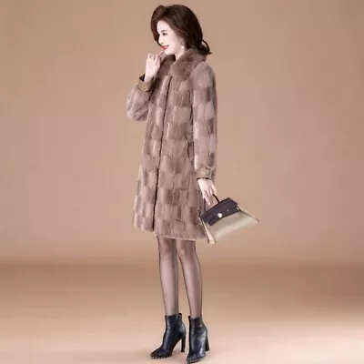 Luxury Mink Fur Warm Coat Women's Mink Fleece Mother's Plus Size Faux Fur Winter • $131.99