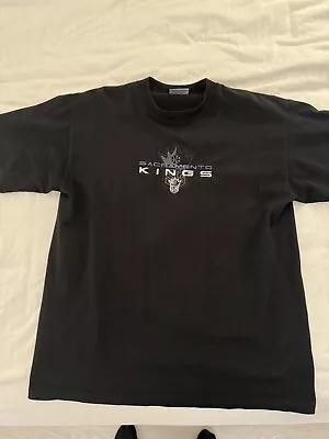 Vintage Sacramento Kings Shirt Mens Large Black Vlade Divac NBA Basketball • $16