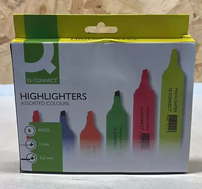 Q-Connect Assorted Highlighter Pens (Pack Of 6) • £4.99