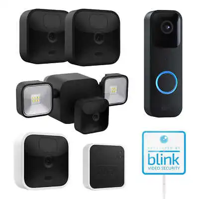$319.98 • Buy Blink Whole Home Security Camera System With Video Doorbell Floodlight Bundle