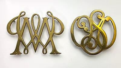 $20 • Buy Va. Metalcrafters Brass Trivets Old Sturbridge Village And Wm & Mary Cypher 1950
