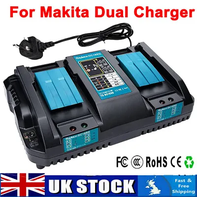 For Makita DC18RD / DC18RC 18V LI-Ion Twin Port Rapid Battery Charger Dual Port • £25.89