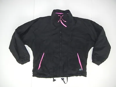 Vtg 90s PACIFIC TRAIL Black/Pink Warm FLEECE-LINED JACKET Winter Ski Coat Men M • $26.79
