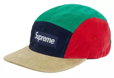 Fw23 Supreme Corduroy Camp Cap Multicolor Patchwork Navy Blue Red Green Box Logo • $15.50