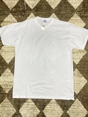 Vintage 90s Plane White Russell Athletics T New With Tags Large Made In The USA • $12