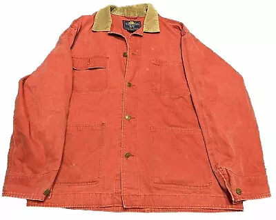 VTG Jacket Mens XLarge Chore Coat Faded Red Corduroy Collar • $34.99