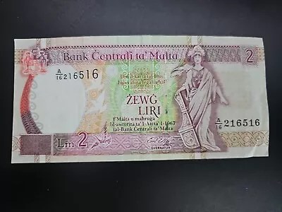 MALTA 2 Liro Banknote • $20