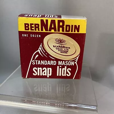 Unused Box Of 12 Vintage BERNARDIN Standard Mason Snap Lids Evansville Indiana • $4.99