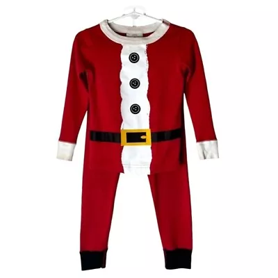 Hanna Andersson Red Organic Cotton Santa Suit Long John Pajama Set 3 • $20.18