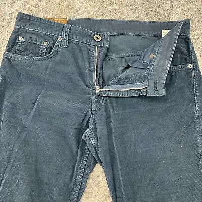 J Brand Kane Corduroy Pants Mens 34x34 Blue Straight Leg Skinny Slim Fit • $20.97