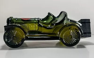 Avon Straight Eight Hot Rod Car Wind Jammer After Shave Bottle Green Glass 1/2 F • £16.91