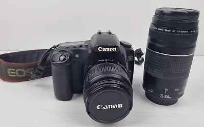 Canon EOS 20D Digital SLR Camera W EF-S 18-55mm & EF 75-300mm Lens PARTS/REPAIR • $199