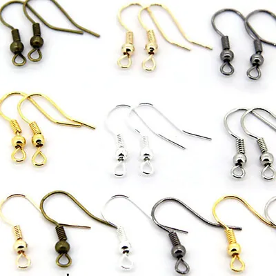 100PCS Women Earring Hooks Making DIY Jewelry Findings Pendant Coil Ear Wire Lot • $2.07