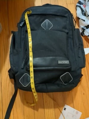 Vintage Eastsport Backpack Black Canvas Multi-Zipper Bag Made In USA • $28.99