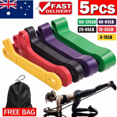 $26.99 • Buy Heavy Duty Resistance Bands Set 5 Loop For Gym Exercise Pull Up Fitness Workout