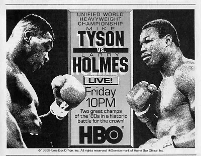 1988 HBO TV AD MIKE TYSON Vs LARRY HOLMES HEAVYWEIGHT BOXING CHAMPIONSHIP • $8.99