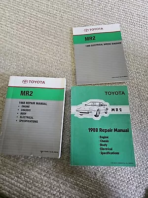 1988 Toyota MR2 Dealership OEM Shop Repair Manual Guides (3) • $200