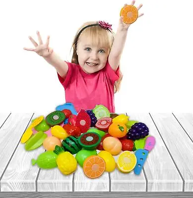 £9.89 • Buy 37PCS Kitchen Accessories Fruit And Vegetable Cutting Toys Play Set For Toddlers