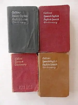Lot Of 4 Vintage Miniature Collins Dictionaries Spanish Italian German • $10.99
