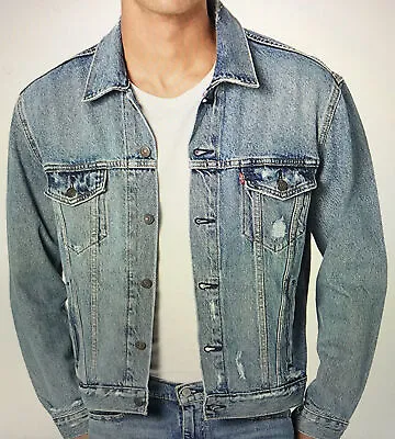 Levi's Trucker Jacket Men's Denim Cotton Button Front Jean Large • $45