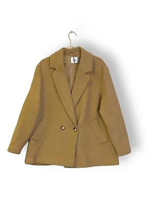 John Lewis Kin Camel Beige Oversized Wool Blend Coat Size 18 • $74.68