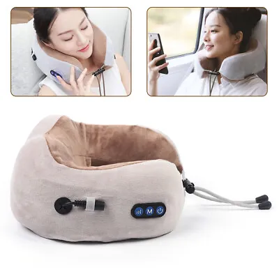 Vibrating Neck Pillow Massager Electric Heating Massage Relax Shoulder Cushion • $32