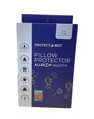 2 Protect A Bed King Pillow Protector Zippered Cover Waterproof Allergy Barrier • $25