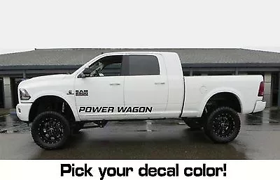 2 PC Set POWER WAGON Side Rocker Vinyl Sticker Decal Fits Ram Mega Cab Diesel • $24.95