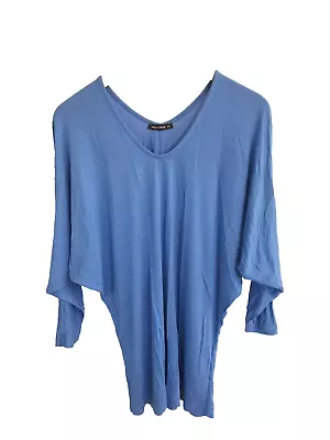 Nally & Millie Women's Size Medium M Blue Knit Top Shirt Blouse Dolman Sleeve • $16.99