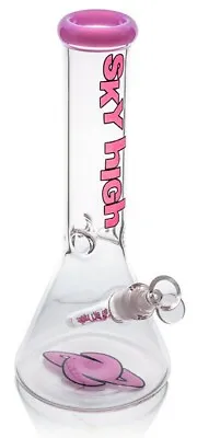 SKY HIGH 5MM Tobacco Glass Water Pipe Bong Hookah 12  Beaker Frosted Jade Pink • $59.99