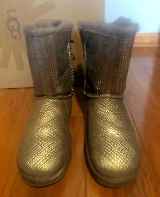 Ugg Women's Bailey Bow Bling Boots In Gray--Size 7 • $49.95