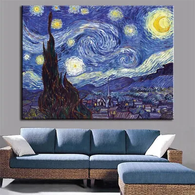 The Starry Sky Van Gogh Canvas Painting Prints And Posters Wall Art Home Decor • $5.99