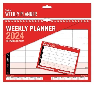 2024 Week-to-view With 5 Columns Family Wall Planner Calendar Organizer • £4.99