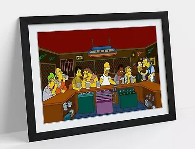 Simpsons The Last Supper -art Framed Poster Picture Print Artwork- Brown Yellow • £26.99