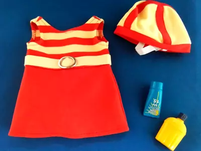 American Girl Kit 1934 Swimsuit And Cap — Retired / Suntan Lotion And Canteen • $59.99