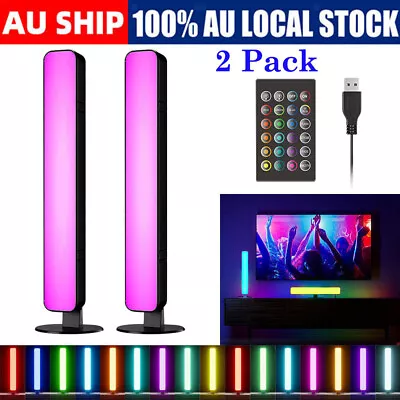 2PCS Dimmable Desk LED Light 16 Color Changing RGB Light Bar Music Sync Lamp AU • $8.39