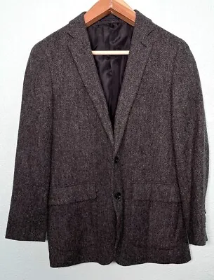 J Crew Ludlow X MOON English Tweed Wool Gray Herringbone 2Btn Blazer Jacket 42R • $105.26