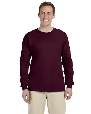 Gildan Ultra Cotton Mens Crewneck Long Sleeve T-Shirt S-5XL 2400 G240 • $12.35