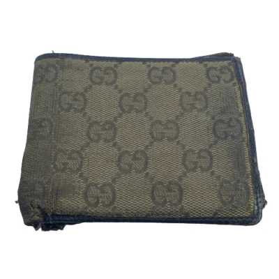 $19.99 • Buy **ROUGH CONDITION** Authentic Gucci Brown Canvas Vintage Bifold Wallet *DAMAGED*