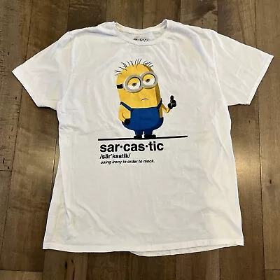 Minions T Shirt Mens XLarge White Sarcastic Short Sleeve • $5