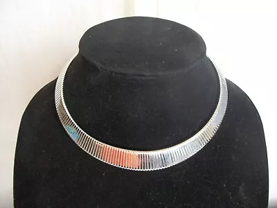 Vintage Monet Necklace Choker Silver Tone Signed • $14.75