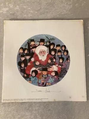 P Buckley Moss Print Santa's Friends 1993 Signed 12  Square FLAWS Read Below • $10
